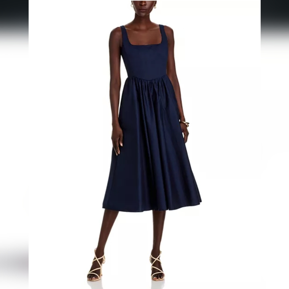 Wayf Navy Midi Dress